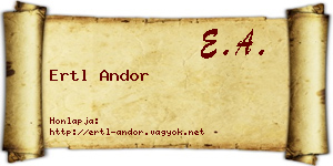 Ertl Andor névjegykártya