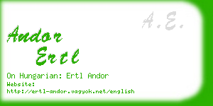 andor ertl business card